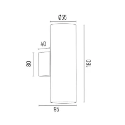 Euluna vegglampe Marion, svart Høyde 18 cm Stål opp/ned Outlet
