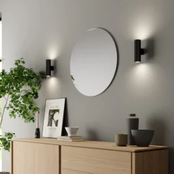 Euluna vegglampe Marion, svart Høyde 18 cm Stål opp/ned Outlet