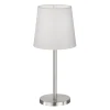 FH Lighting Eve bordlampe med stoffskjerm, matt nikkel/hvit Clearance