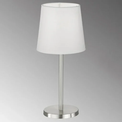 FH Lighting Eve bordlampe med stoffskjerm, matt nikkel/hvit Clearance