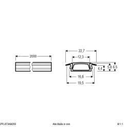 EVN APFLAT3 aluminium-profil, 200cm T-profil, alu| Tilbehør