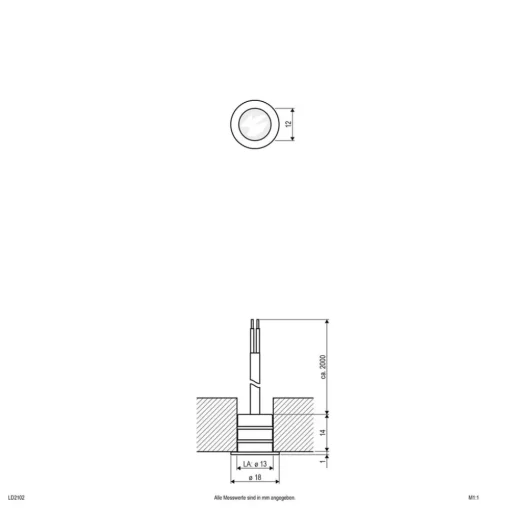EVN LD2102 lampe12V IP68 Ø1cm, 8cm 0,2W 830| Downlights