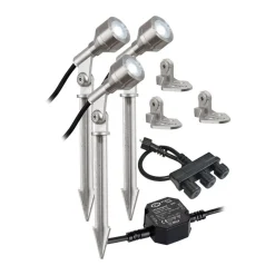 EVN P68123501-3 utendørs LED-spot, 3 stk, 6 000 K| Utespotter