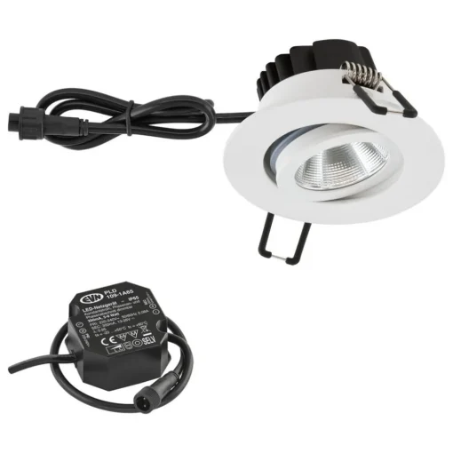 EVN PC65 innfellingslampe, rund, 3 000 K hvit| Taklamper Utendørs
