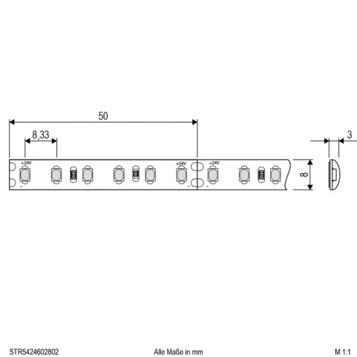 EVN STR5424 LED-stripe IP54 5m 48W 3 000K New