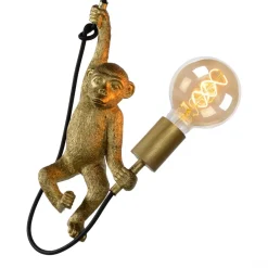 Lucide Extravaganza Chimpanse-vegglampe, gull matt/sort| Vegglamper