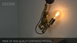 Lucide Extravaganza Chimpanse-vegglampe, gull matt/sort| Vegglamper