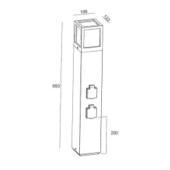 Deko-Light Facado stikkontaktsøyle, høyde 65 cm Hot