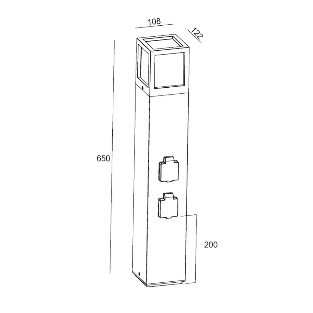 Deko-Light Facado stikkontaktsøyle, høyde 65 cm Hot