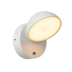 Lucide Finn LED-vegglampe, hvit, metall, IP54, dag/natt-sensor| Utebelysning Med Sensor|Utebelysning Med Sensor