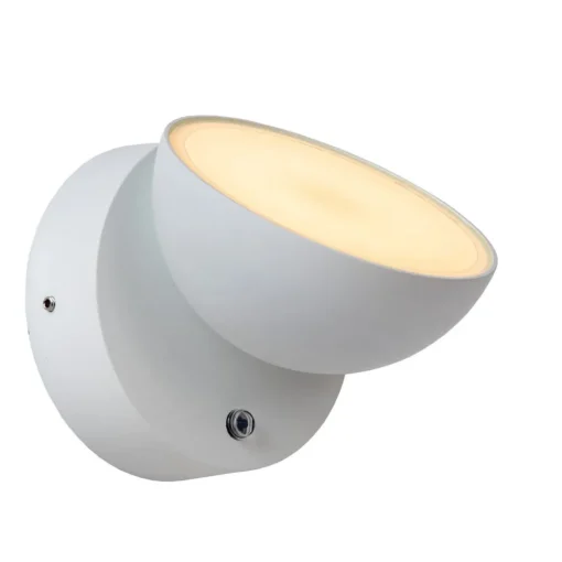 Lucide Finn LED-vegglampe, hvit, metall, IP54, dag/natt-sensor| Utebelysning Med Sensor|Utebelysning Med Sensor