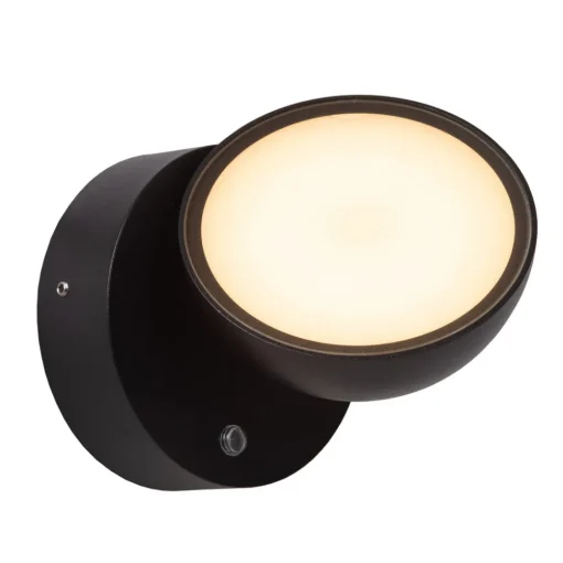 Lucide Finn LED-vegglampe, svart, IP54, dag/natt-sensor Online