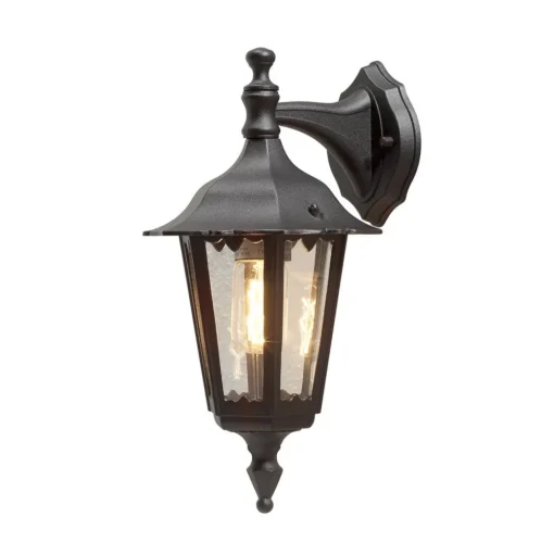 Konstsmide Firenze utendørs vegglampe, svart, fatning nederst, 36 cm| Vegglamper Utendørs