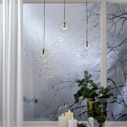 STAR TRADING Firework LED-hengelampe, svart, metall, Ø 26 cm, støpsel Online