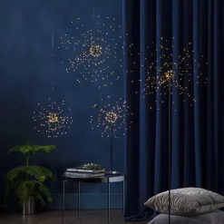 STAR TRADING Firework LED-hengelampe, svart, metall, Ø 26 cm, støpsel Online