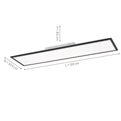 JUST LIGHT. GmbH Flat LED-monteringspanel CCT, svart, 119 x 29 cm| Butikkbelysning|Kontorbelysning