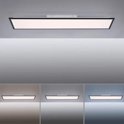 JUST LIGHT. GmbH Flat LED-monteringspanel CCT, svart, 119 x 29 cm| Butikkbelysning|Kontorbelysning