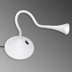 Reality Leuchten Fleksibel LED-bordlampe Viper i hvitt| Kontorbelysning|Bordlamper