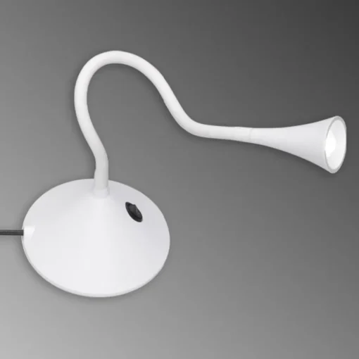 Reality Leuchten Fleksibel LED-bordlampe Viper i hvitt| Kontorbelysning|Bordlamper