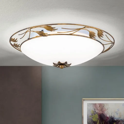 ORION Fleur taklampe, antikk gull, Ø 50 cm| Design- Og Hotellbelysning
