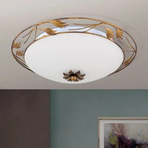 ORION Fleur taklampe, antikk gull, Ø 50 cm| Design- Og Hotellbelysning