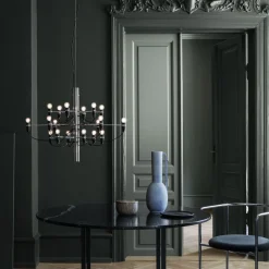 FLOS 2097/18 LED-lysekrone, frostet, krom Clearance