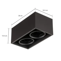 Flos Architectural FLOS Compass Box H135 - taklampe 2 lyskilder svart| Kontorbelysning