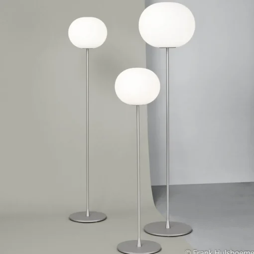 FLOS Glo-Ball Floor 2 gulvlampe, matt sølv Discount