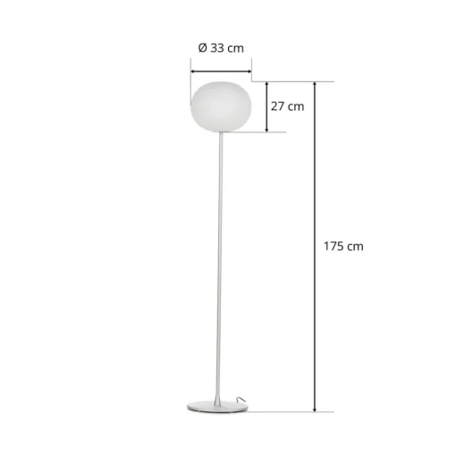 FLOS Glo-Ball Floor 2 gulvlampe, matt sølv Discount