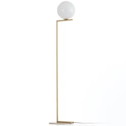 FLOS IC F1 gulvlampe, børstet messing| Gulvlamper