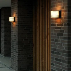 Nordlux Fluktus 13 utendørs vegglampe med lameller, B 13 cm| Vegglamper Utendørs