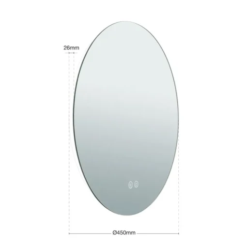 ORION Focus LED-speil, Ø 45 cm, CCT, antidugg, berøringsdimmer| Møbel Og Interiør