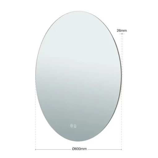 ORION Focus LED-speil, Ø 60 cm, CCT, antidugg, berøringsdimmer| Møbel Og Interiør