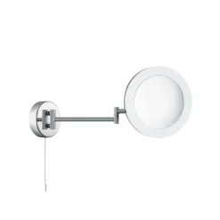 Searchlight Forstørrende LED-speil, kromfarget/frostet, IP44, Ø 20 cm Best