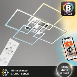 Briloner Frame S LED-taklampe, 72,4 x 72,4 cm, aluminium New