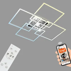 Briloner Frame S LED-taklampe, 72,4 x 72,4 cm, aluminium New
