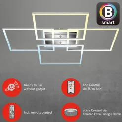 Briloner Frame S LED-taklampe, 72,4 x 72,4 cm, aluminium New