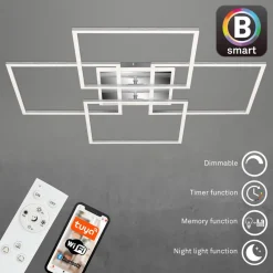 Briloner Frame S LED-taklampe, 72,4 x 72,4 cm, aluminium New