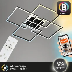 Briloner Frame S LED-taklampe, 72,4x72,4 cm, svart| Smarthus Belysning