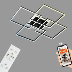 Briloner Frame S LED-taklampe, 72,4x72,4 cm, svart| Smarthus Belysning