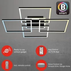 Briloner Frame S LED-taklampe, 72,4x72,4 cm, svart| Smarthus Belysning