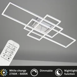 Briloner Frame taklampe firkant 3 lyskilder CCT aluminium| Design- Og Hotellbelysning