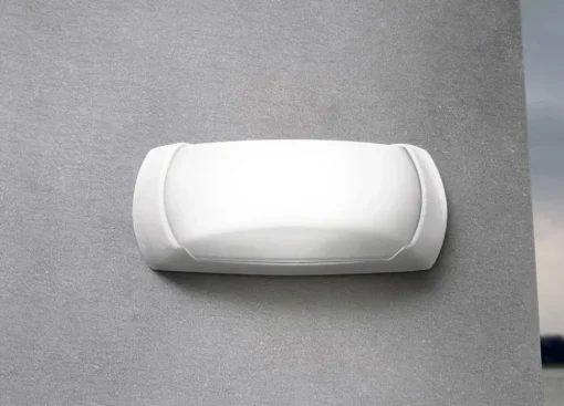 Fumagalli Francy utendørs vegglampe, hvit/opal, GX53 CCT, frontal| Kommersiell Utebelysning