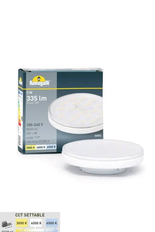 Fumagalli Francy utendørs vegglampe, hvit/opal, GX53 CCT, frontal| Kommersiell Utebelysning