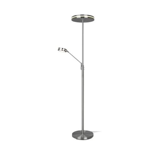 Trio Lighting Franklin LED-uplight, leselampe, matt nikkel| Led-Innendørs|Gulvlamper
