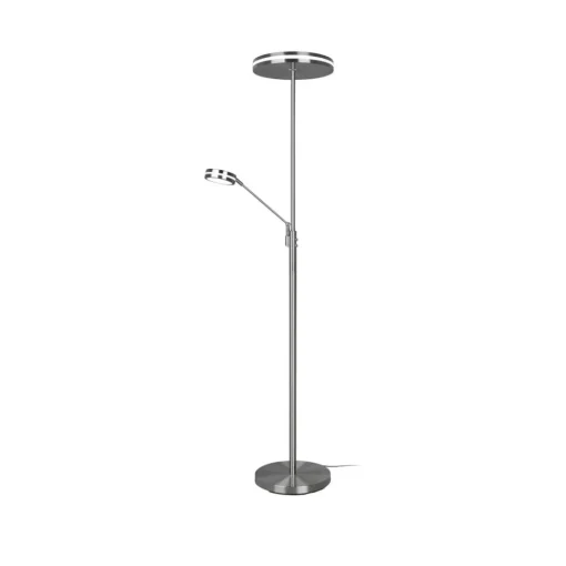 Trio Lighting Franklin LED-uplight, leselampe, matt nikkel| Led-Innendørs|Gulvlamper