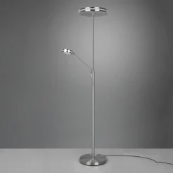 Trio Lighting Franklin LED-uplight, leselampe, matt nikkel| Led-Innendørs|Gulvlamper