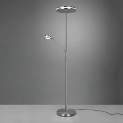 Trio Lighting Franklin LED-uplight, leselampe, matt nikkel| Led-Innendørs|Gulvlamper