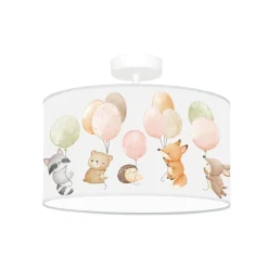 Duolla Freddy hengelampe, Ø 35 cm, fargerik, dyr, stoff, E27 Online