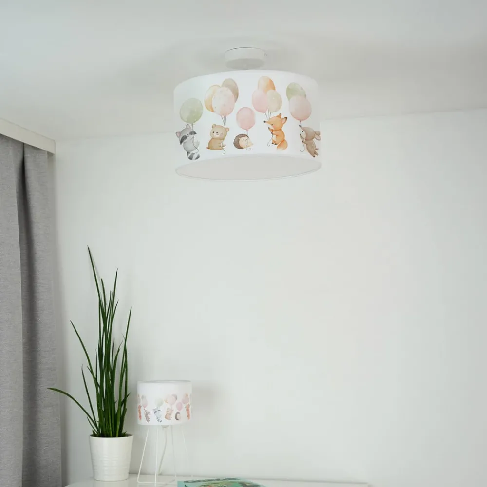 Duolla Freddy hengelampe, Ø 35 cm, fargerik, dyr, stoff, E27 Online